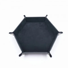 Hex Dice Tray Leatherette &amp; Velvet Dice Tray: Black