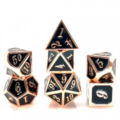 Single Color Metal Dice: Black with Gold