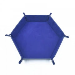 Hex Dice Tray Leatherette &amp; Velvet Dice Tray: Blue