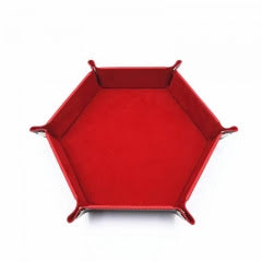 Hex Dice Tray Leatherette &amp; Velvet Dice Tray: Red