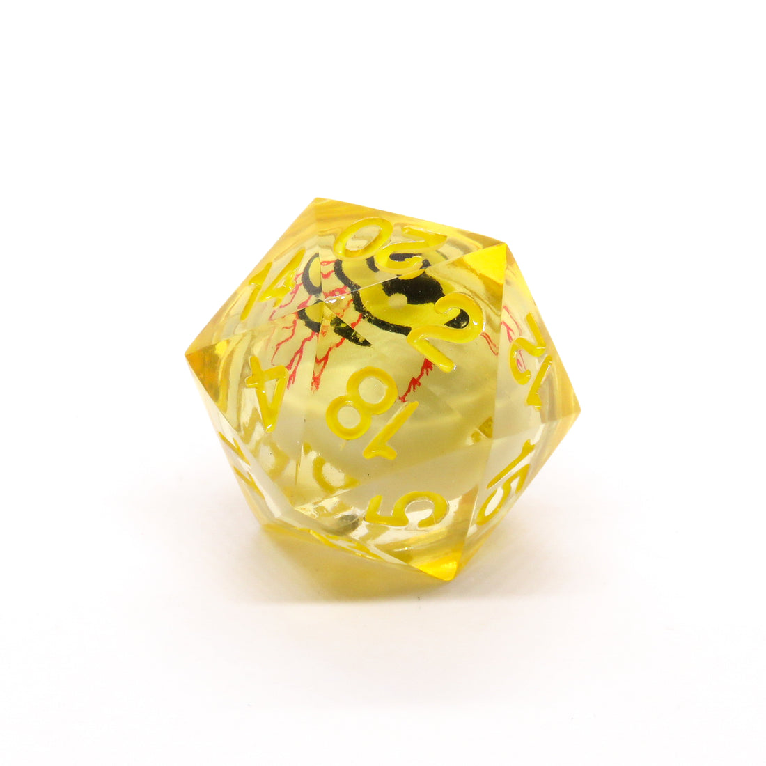 Single D20 Eyeball Dice: Yellow