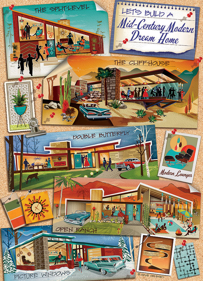 Table Top Cafe Puzzle: 1000 Mid-Century Modern Dream Home